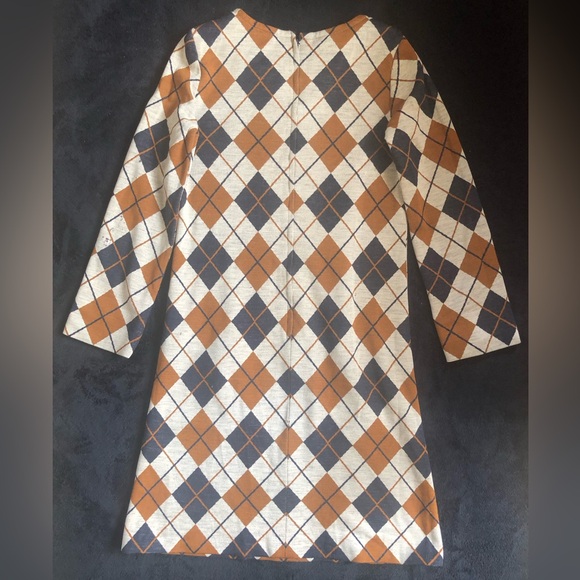 Vintage Leslie J Argyle Shift Dress Union Made ILGWU M Please See Measurements - Picture 4 of 12